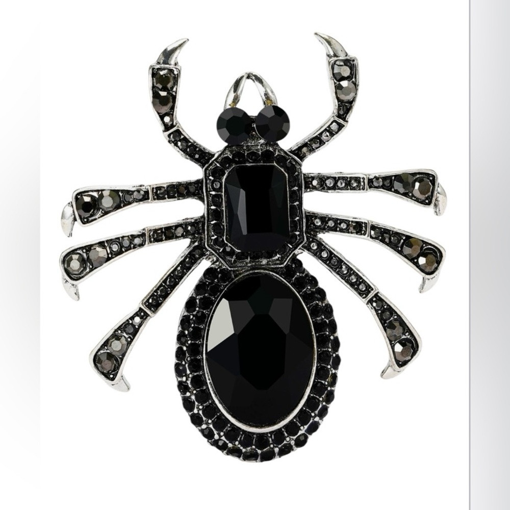 NEW OVERSIZE SPARKLING SPIDER BROOCH 3” X 3”